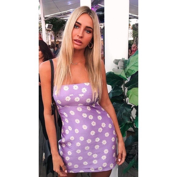 Realisation Par Medium Christy Silk Mini Dress in Purple Daisy Floral - Picture 5 of 14